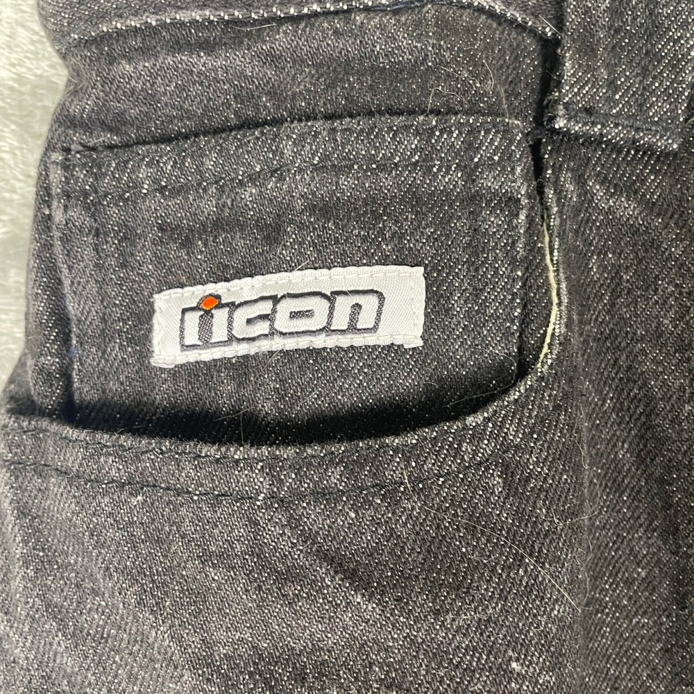 Icon Barrier Pant Motorcycle Jeans Mens 36 Black Very Good Aramid Reinforced - Picture 3 of 13